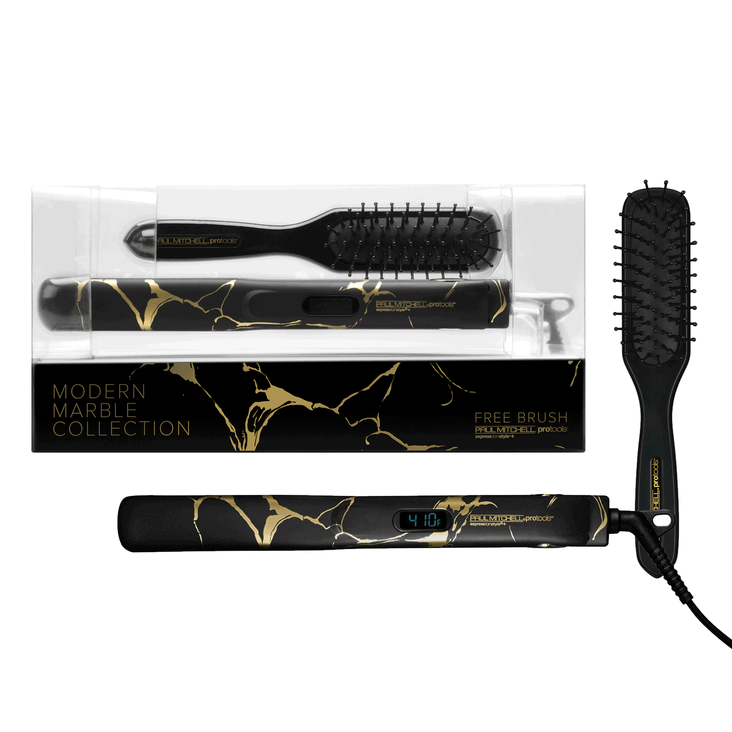 PRO TOOLS - Express Ion Style+ 1" Styling Iron with Free 413 Sculpting Brush (Modern Marble) - Hypnotic Store